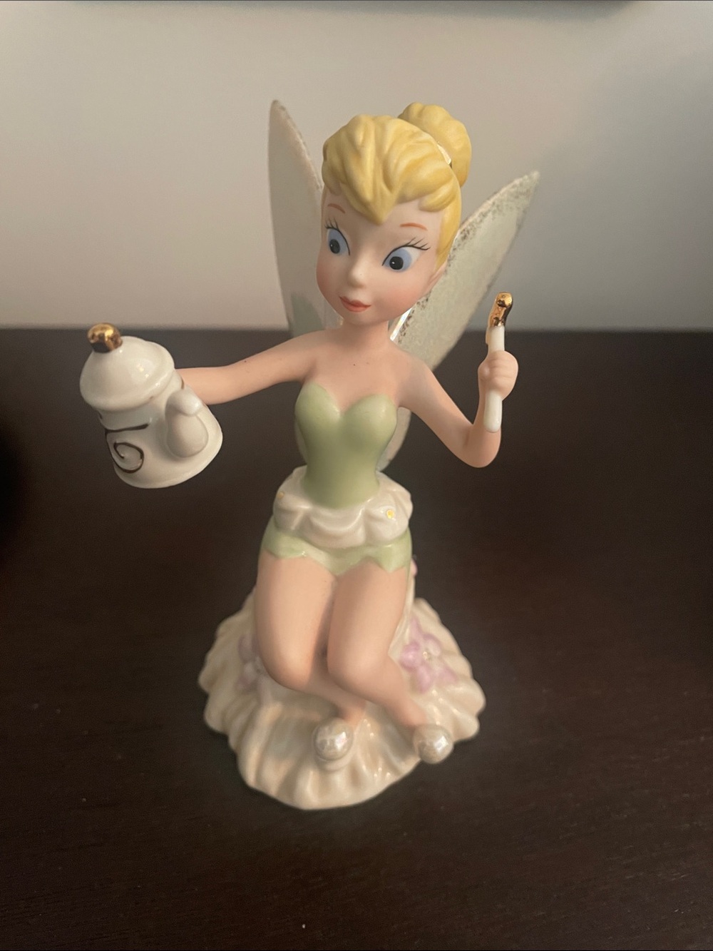 Lenox Tinker Bell Porcelain Fairy Figurine - Green Dress